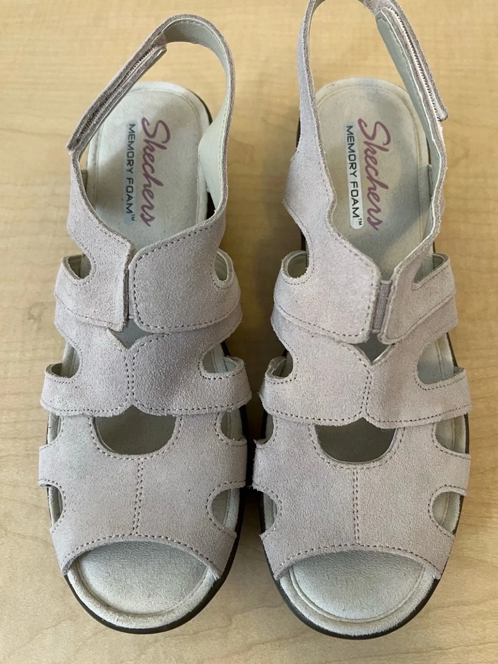 Skechers Parallel Stylin' wedge sandals sling back light pink NWT SIZE 7